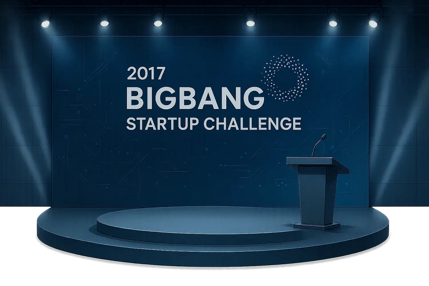 "2017 BigBang StartUp Challenge" Sahnesi bu sözü yansıstan, güzel ve alımlı bkacgroundu transpara bir görsel lazım