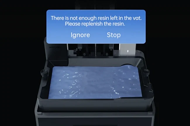 Reçine Seviyesi Algılama Baskı için Optimum Reçine Miktarı Sağlar